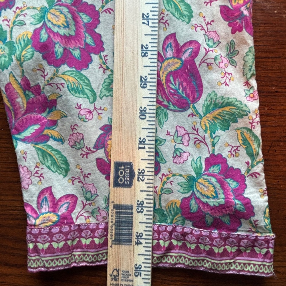 Sundance 100% Cotton Boho Cottage Whimsigoth  Floral Print Drawstring Pants XL - Picture 12 of 15